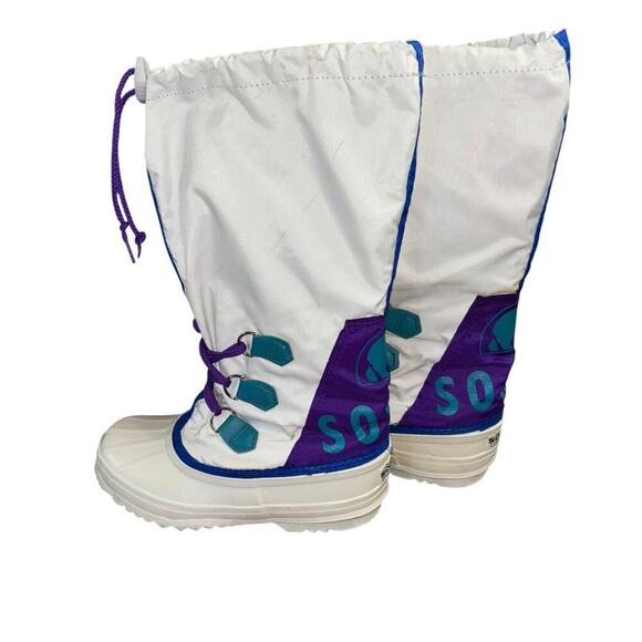 Sorel Vtg 90s Colorblock Thrashed Snow Boots Women’s Sz 6 Trashy Y2K Casual Shoe - Picture 9 of 16